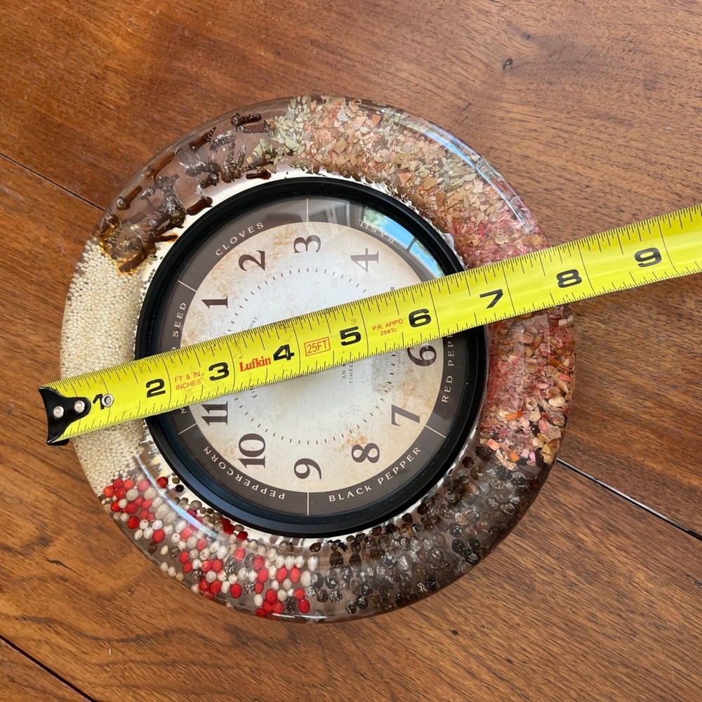 Vintage 1970s Resin Spice Wall Clock Lucite Retro Mid Century Kitchen Decor - Picture 11 of 11